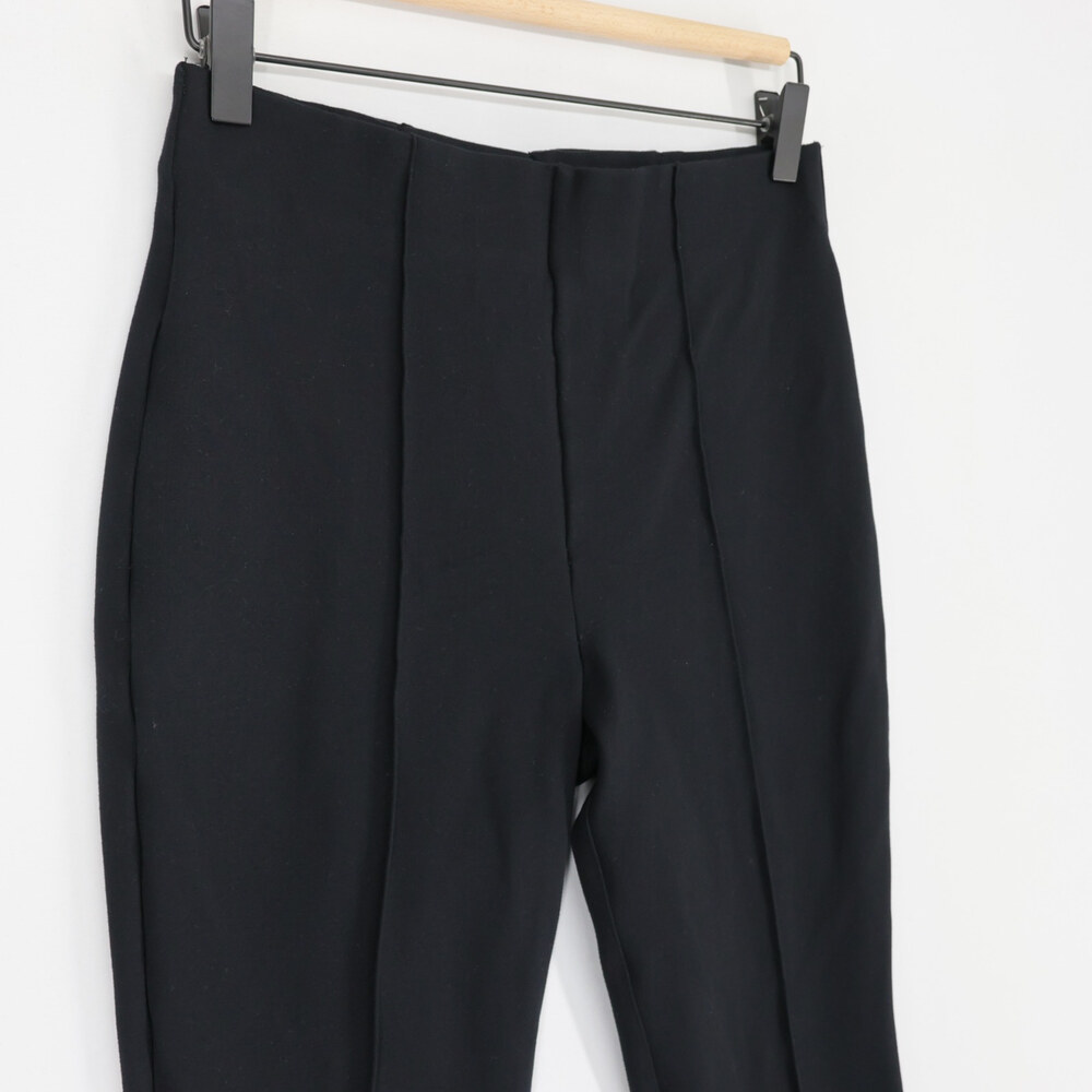 Spanx Perfect Fit Ponte Flare Pants Womens M Black Pintuck High Rise Pull On - Picture 3 of 12